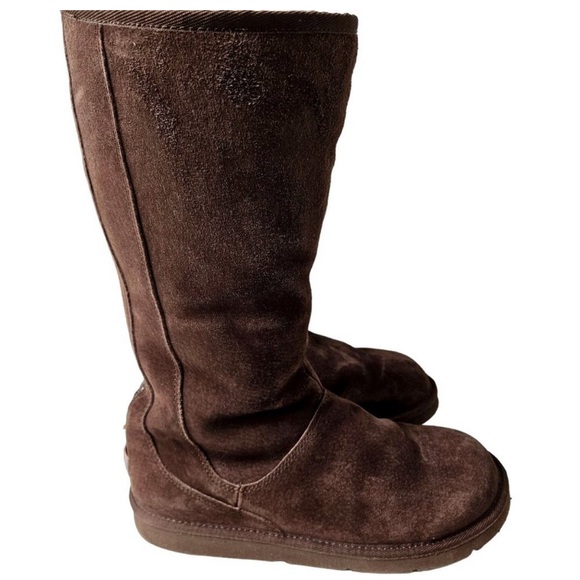 Ugg Knightsbridge Tall Brown Suede Shearling Lined Boots 5119 Womens 10 - Picture 3 of 4